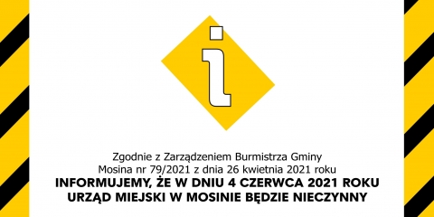 Komunikat Burmistrza Gminy Mosina