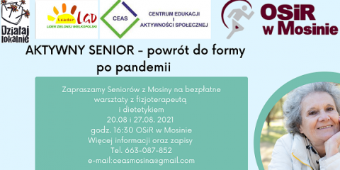 Bezpłatne zajęcia dla Seniorów z Mosiny