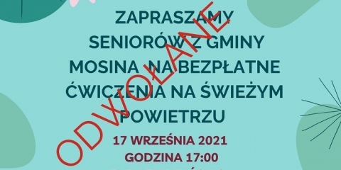 Ćwiczenia dla seniorów odwołane