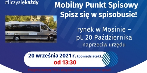 Spisobus na rynku w Mosinie