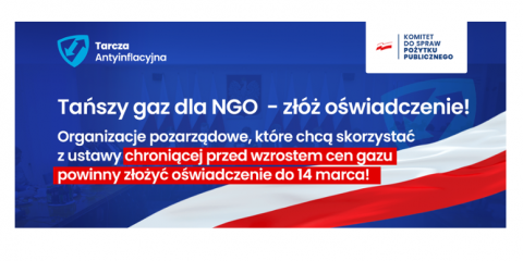 Tańszy gaz dla NGO