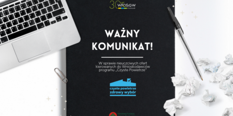 Ważny komunikat  WFOŚIGW