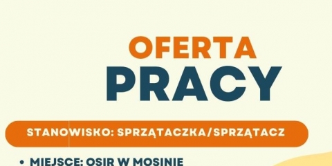 Nabór na stanowisko Sprzątacz/Sprzątaczka