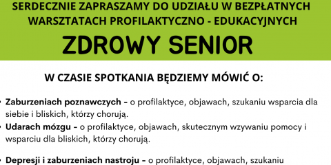 Zdrowy senior - bezpłatne warsztaty w Mosinie
