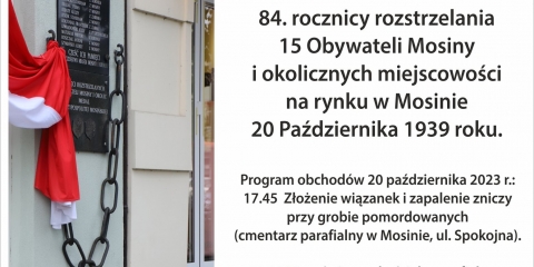 Obchody 84. Rocznicy rozstrzelania 15 Obywateli Mosiny 
