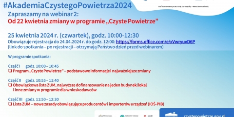 Webinar o zmianach w programie „Czyste Powietrze”