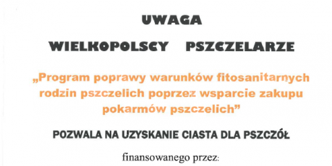 Informacja dla pszczelarzy