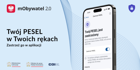 Zastrzeż PESEL i chroń swoje dane w mObywatelu 2.0