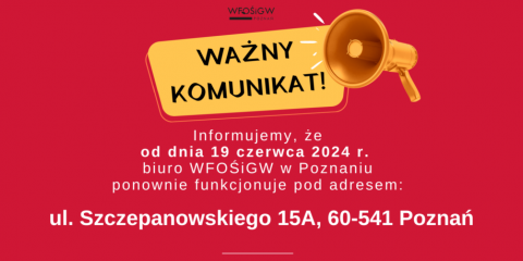 Komunikat WFOŚiGW w Poznaniu