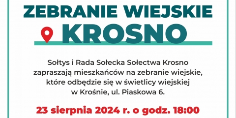 Zebranie wiejskie sołectwa Krosno