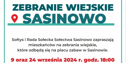 Zebrania wiejskie sołectwa Sasinowo