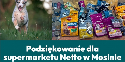 Podziękowania dla supermarketu Netto w Mosinie