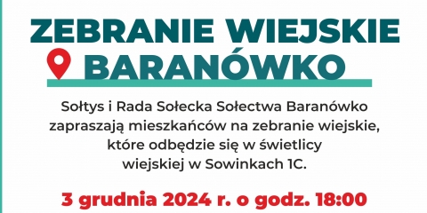 Wybory Sołtysa i Rady Sołeckiej Sołectwa Baranówko