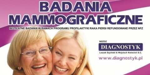 Bezpłatne badania mammograficzne