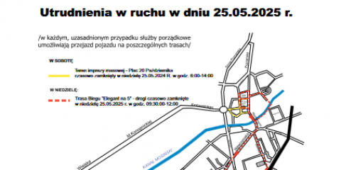 Utrudnienia w ruchu kołowym – 11 Bieg Elegant na 5 