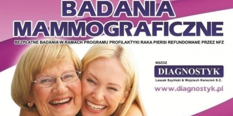 Bezpłatne badania mammograficzne