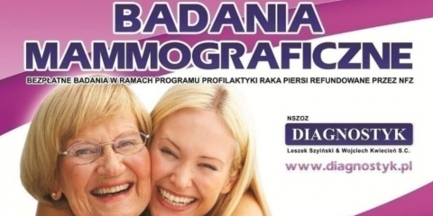 Bezpłatne badania mammograficzne