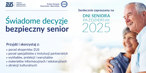 Dni Seniora w ZUS - Sprawdź, co się będzie działo w Twojej okolicy!