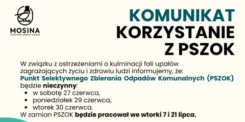 Informacja o funkcjonowaniu PSZOK