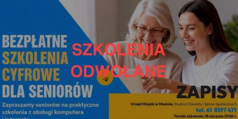 Szkolenia cyfrowe dla seniorów - odwołane