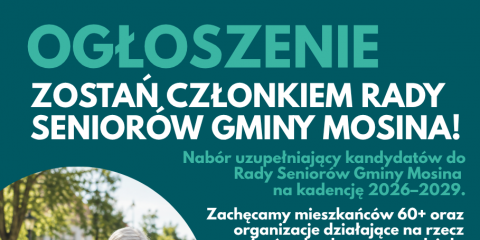Nabór uzupełniający do Rady Seniorów Gminy Mosina