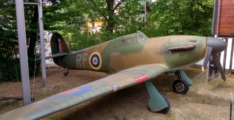 Replika myśliwca Hurricane w Muzeum Arkadego Fiedlera w Puszczykowie (fot