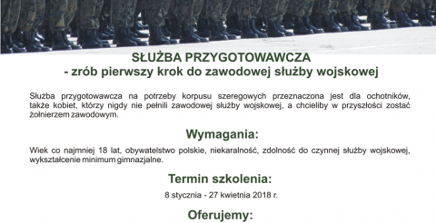 służba przygotowawcza 2018