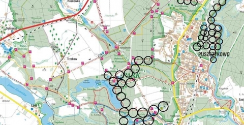 mapka stref objętych działaniem wolontariatu w  okresie 09