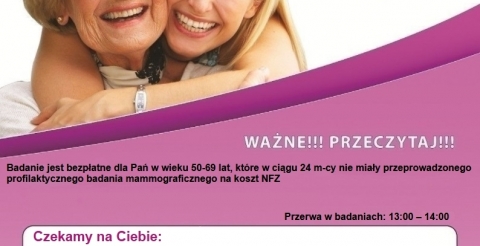 Bezpłatne badania mammograficzne