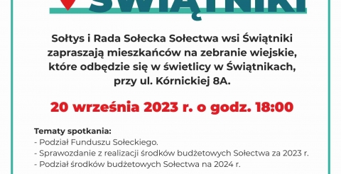 Zebranie Wiejskie Sołectwa Świątniki