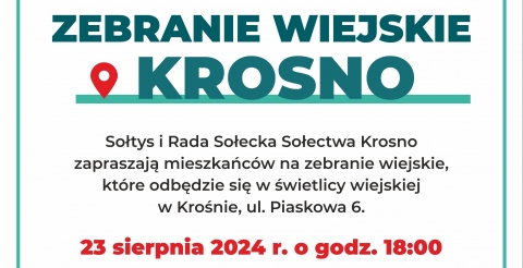 Zebranie wiejskie sołectwa Krosno