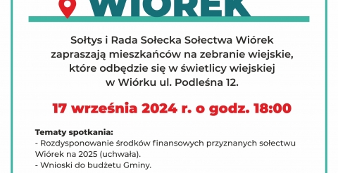 Zebranie wiejskie sołectwa Wiórek