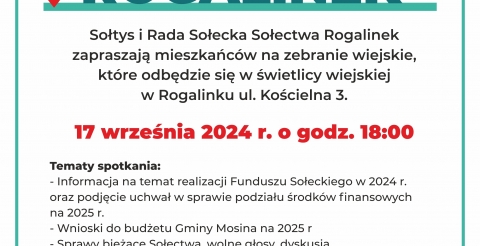 Zebranie wiejskie sołectwa Rogalinek