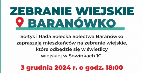 Wybory Sołtysa i Rady Sołeckiej Sołectwa Baranówko