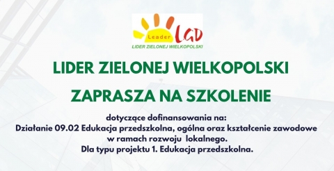 Lider Zielonej Wielkopolski zaprasza na szkolenia