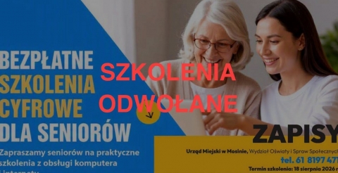 Szkolenia cyfrowe dla seniorów - odwołane