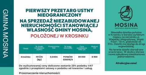 Działka na sprzedaż - Krosinko