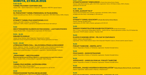 Plakat Dni Mosiny 2026 program