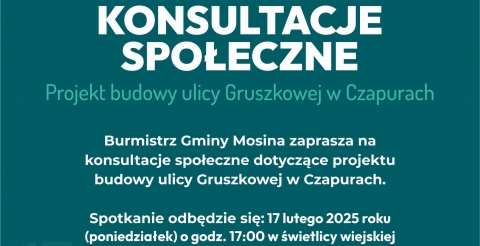 Konsultacje - budowa ul. Gruszkowej w Czapurach