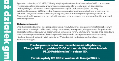 Sprzedaż działki w Mosinie