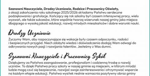 zakończenie roku szkolnego
