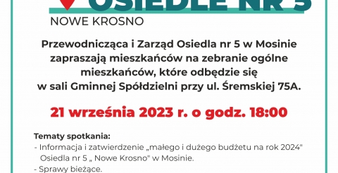 Zebranie osiedlowe osiedle nr 5