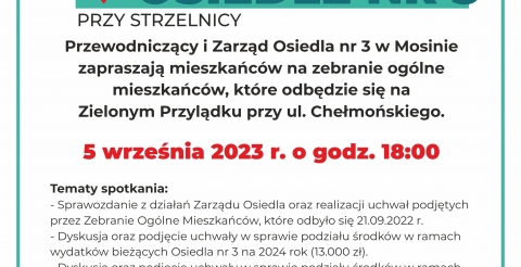 Zebranie osiedlowe nr 3 przy strzelnicy