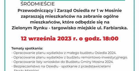 Zebranie osiedlowe osiedle nr 1