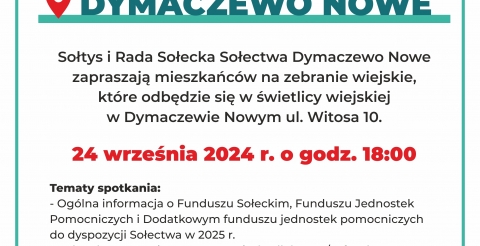 Zebranie wiejskie sołectwa Dymaczewo Nowe