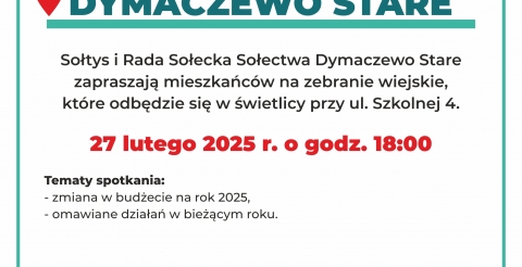 Zebranie wiejskie Sołectwa Dymaczewo Stare