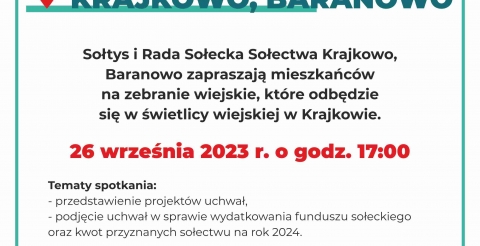 Zebranie Wiejskie Sołectwa Krajkowo, Baranowo