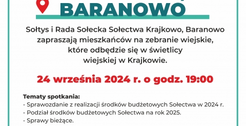 Zebranie wiejskie sołectwa Krajkowo, Baranowo
