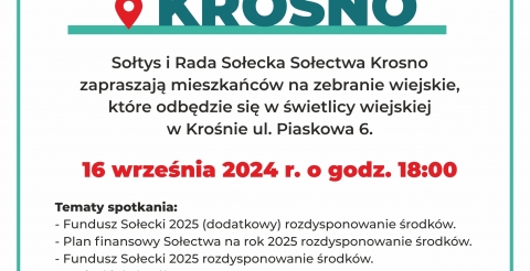 Zebranie wiejskie sołectwa Krosno