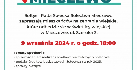 Zebranie wiejskie sołectwa Mieczewo